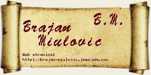 Brajan Miulović vizit kartica